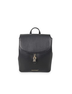 Valleverde Zaino Patta Bottone Accessorio Lucchetto Zip Retro Nero