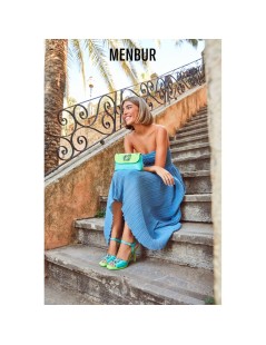 Menbur Sandalo Tacco Alto Gioiello Smeraldo Turchese