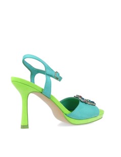 Menbur Sandalo Tacco Alto Gioiello Smeraldo Turchese