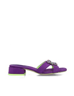 Menbur Ciabattina Tacco Medio Accessorio Gioiello Viola