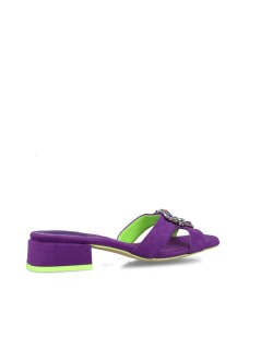 Menbur Ciabattina Tacco Medio Accessorio Gioiello Viola
