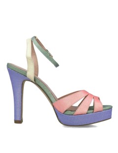 Menbur Sandalo Tacco Plateau Braccialetto Caviglia Multicolor