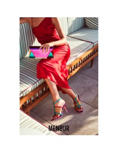 Menbur Sandalo Tacco Etrusca Braccialetto Laminato Multicolor