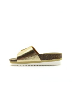 Goldstar Ciabatta Zeppa Media Monofascia Fibbia Platino