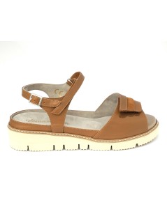 F.lli Tomasi Sandalo Plantare Estraibile Velcro Pelle Sabbia Cuoio