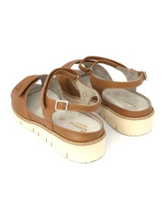 F.lli Tomasi Sandalo Plantare Estraibile Velcro Pelle Sabbia Cuoio