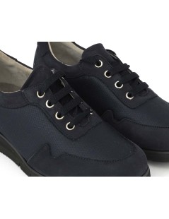 F.lli Tomasi Sneakers Comfort Plantare Estraibile Tessuto Blu