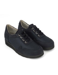F.lli Tomasi Sneakers Comfort Plantare Estraibile Tessuto Blu