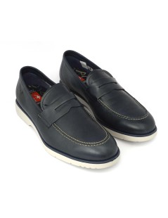 Fluchos Mocassino Sport College Fondo Bianco Nappa Oceano