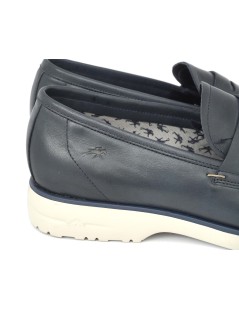 Fluchos Mocassino Sport College Fondo Bianco Nappa Oceano