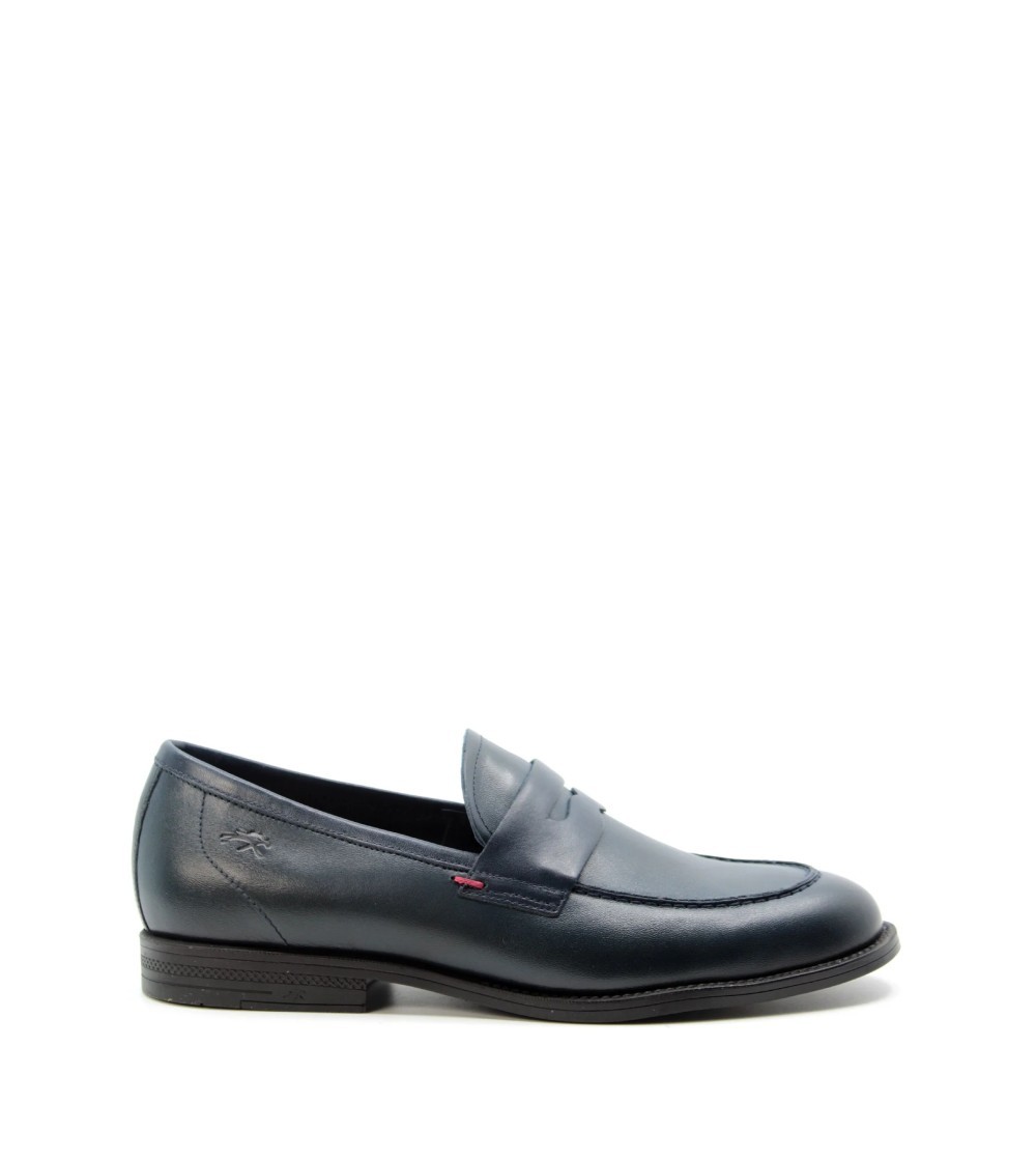 Fluchos Mocassino College Fondo Gomma Flex Nappa Oceano