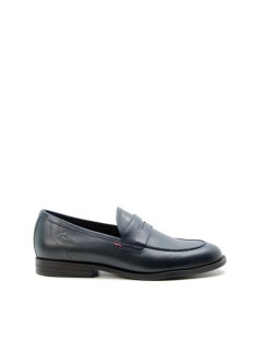 Fluchos Mocassino College Fondo Gomma Flex Nappa Oceano