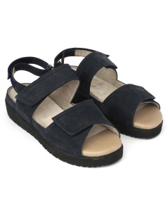 F.lli Tomasi Sandalo Plantare Estraibile 3 Velcro Nabuk Blu