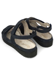 F.lli Tomasi Sandalo Plantare Estraibile 3 Velcro Nabuk Blu