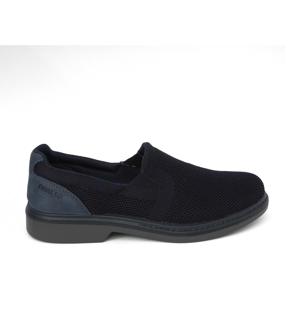 Enval Soft Mocassino Uomo Slipon Tessuto Elastico Blu