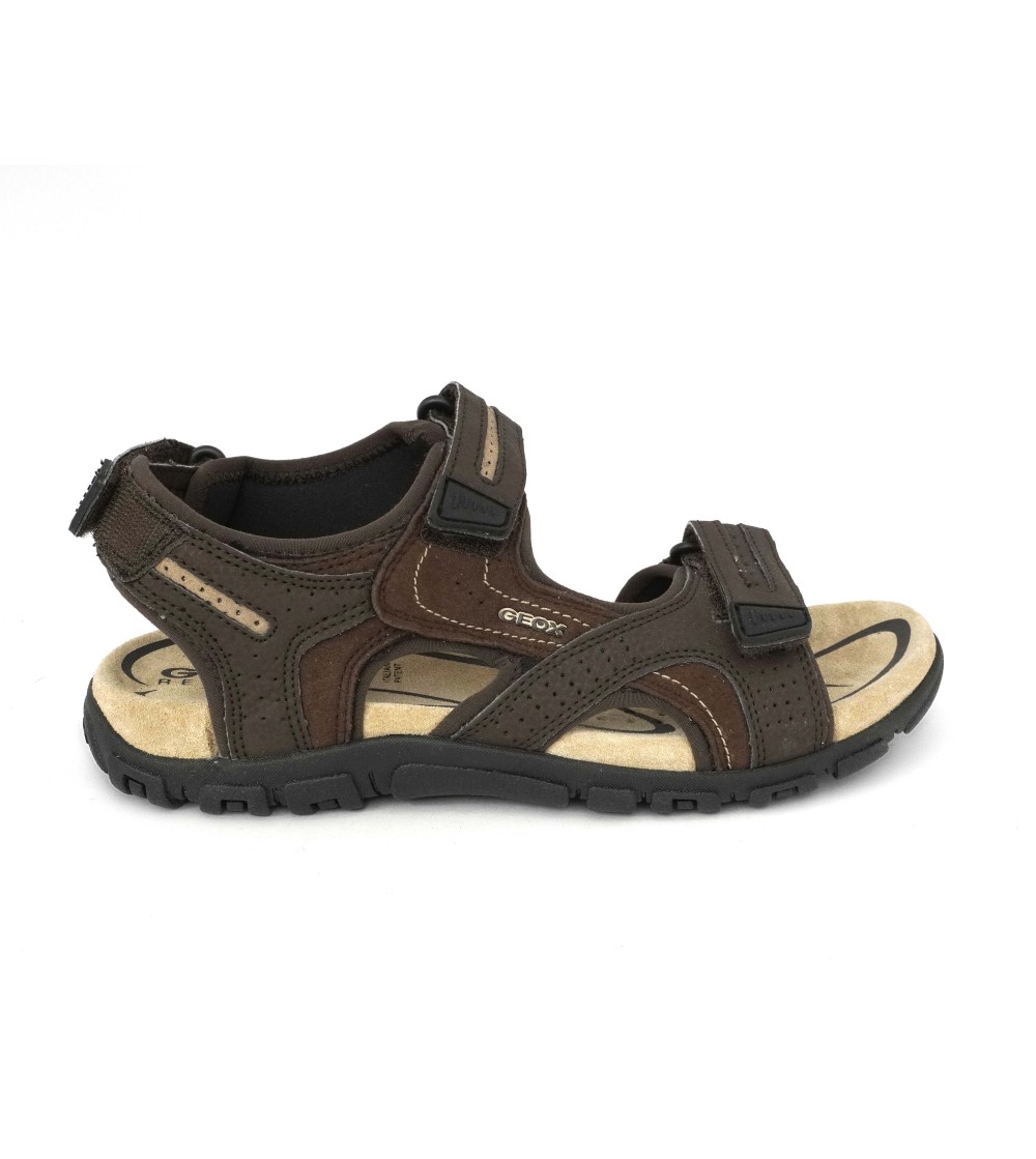 Geox Sandalo Uomo Strada Sport 3 Velcro Testa di Moro