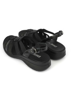 Enval Soft Sandalo Comfort Classico Gabbietta Elastico Nero