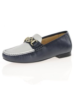 Ara Shoes Mocassino Vaschetta Cucita Morsetto Spilla Bianco Blu