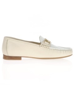 Ara Shoes Mocassino Vaschetta Cucita Morsetto Spilla Bianco Beige