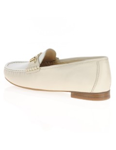 Ara Shoes Mocassino Vaschetta Cucita Morsetto Spilla Bianco Beige