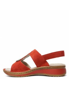 Ara Shoes Sandalo Zeppa 3 Velcri Collo Spille Rosso