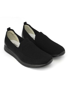 Enval Soft Mocassino Slipon Tessuto Elastico Tutto Nero