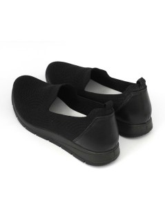 Enval Soft Mocassino Slipon Tessuto Elastico Tutto Nero