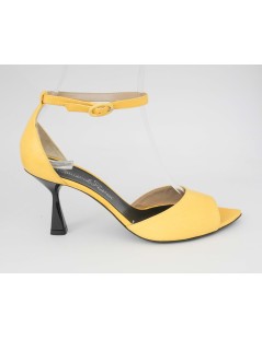 Emanuela Passeri Sandalo Goccia Chiuso Braccialetto Tacco Clessidra Giallo