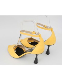 Emanuela Passeri Sandalo Goccia Chiuso Braccialetto Tacco Clessidra Giallo