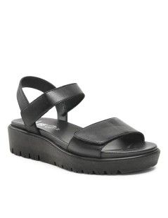 Ara Shoes Sandalo Zeppa Doppio Velcro Plantare Estraibile Nero