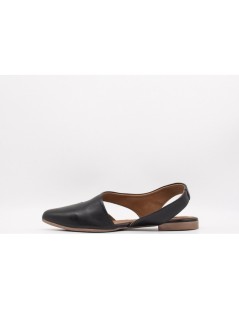 Bueno Ballerina Slingback Tacco Basso Trasversale Nappa Nero