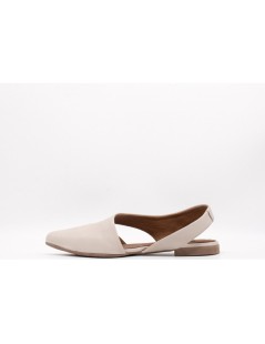 Bueno Ballerina Slingback Tacco Basso Trasversale Nappa Grigio
