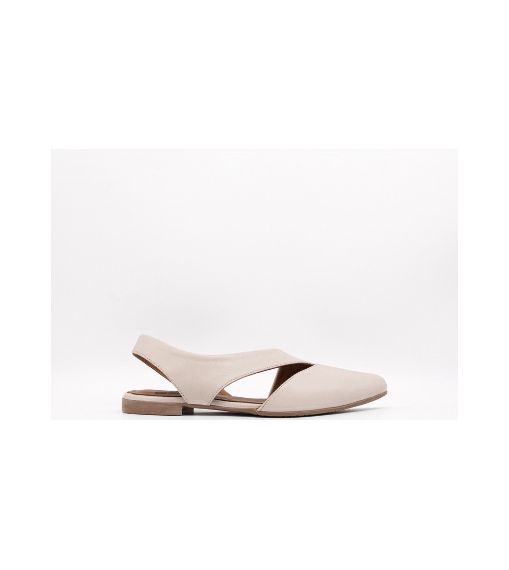 Bueno Ballerina Slingback Tacco Basso Trasversale Nappa Grigio