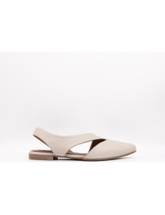 Bueno Ballerina Slingback Tacco Basso Trasversale Nappa Grigio