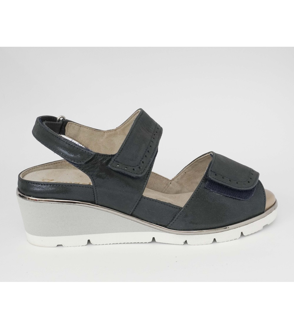 F.lli Tomasi Sandalo Comfort Plantare Estraibile Velcro Blu