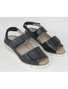 F.lli Tomasi Sandalo Comfort Plantare Estraibile Velcro Blu