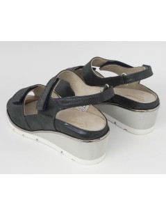 F.lli Tomasi Sandalo Comfort Plantare Estraibile Velcro Blu