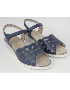 F.lli Tomasi Sandali Comfort Zeppa Braccialetto Traforato Blu