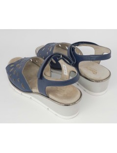 F.lli Tomasi Sandali Comfort Zeppa Braccialetto Traforato Blu