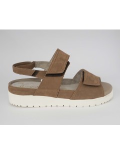 F.lli Tomasi Sandalo Plantare Estraibile 3 Velcro Nabuk Sigaro