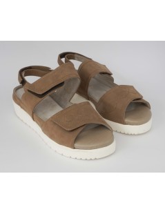 F.lli Tomasi Sandalo Plantare Estraibile 3 Velcro Nabuk Sigaro