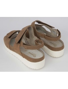 F.lli Tomasi Sandalo Plantare Estraibile 3 Velcro Nabuk Sigaro