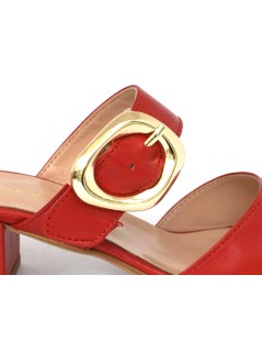 Daniela Rossi Sandalo Ciabattina 2 Fasce Vernice Rosso