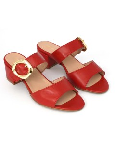 Daniela Rossi Sandalo Ciabattina 2 Fasce Vernice Rosso