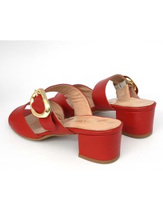 Daniela Rossi Sandalo Ciabattina 2 Fasce Vernice Rosso