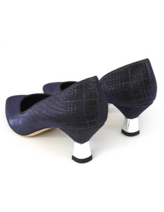 Elata Decollette Tacco Medio Cerimonia Tessuto Glitter Blu