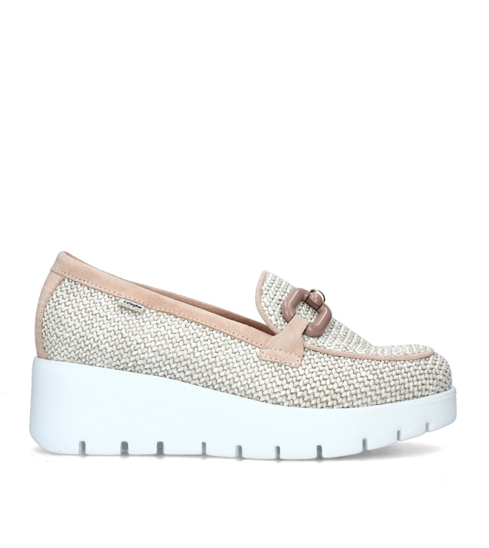 Callaghan AMAL Mocassino Zeppa Alta Intreccio Morsetto Sabbia Rosa