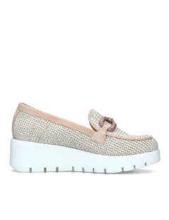 Callaghan AMAL Mocassino Zeppa Alta Intreccio Morsetto Sabbia Rosa