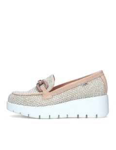 Callaghan AMAL Mocassino Zeppa Alta Intreccio Morsetto Sabbia Rosa