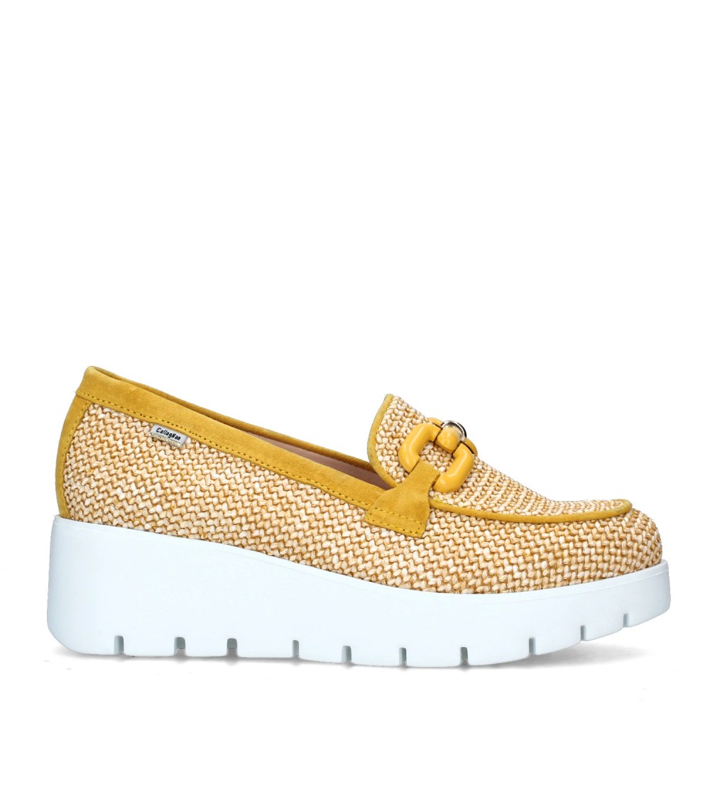 Callaghan AMAL Mocassino Zeppa Alta Intreccio Morsetto Mais